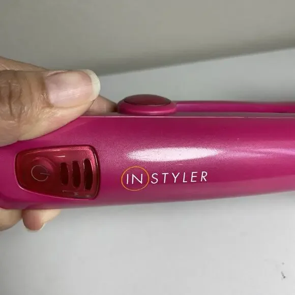 Instyler Rotating IS1001.1 PINK Hot Iron Hair Brush Straight/Curl 1.25" TESTED - Picture 3 of 11